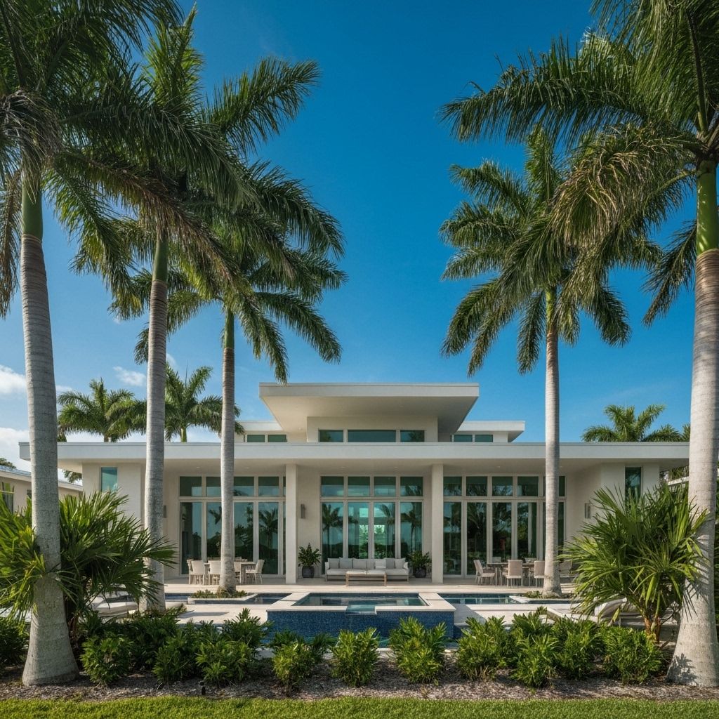 Florida home with palm trees