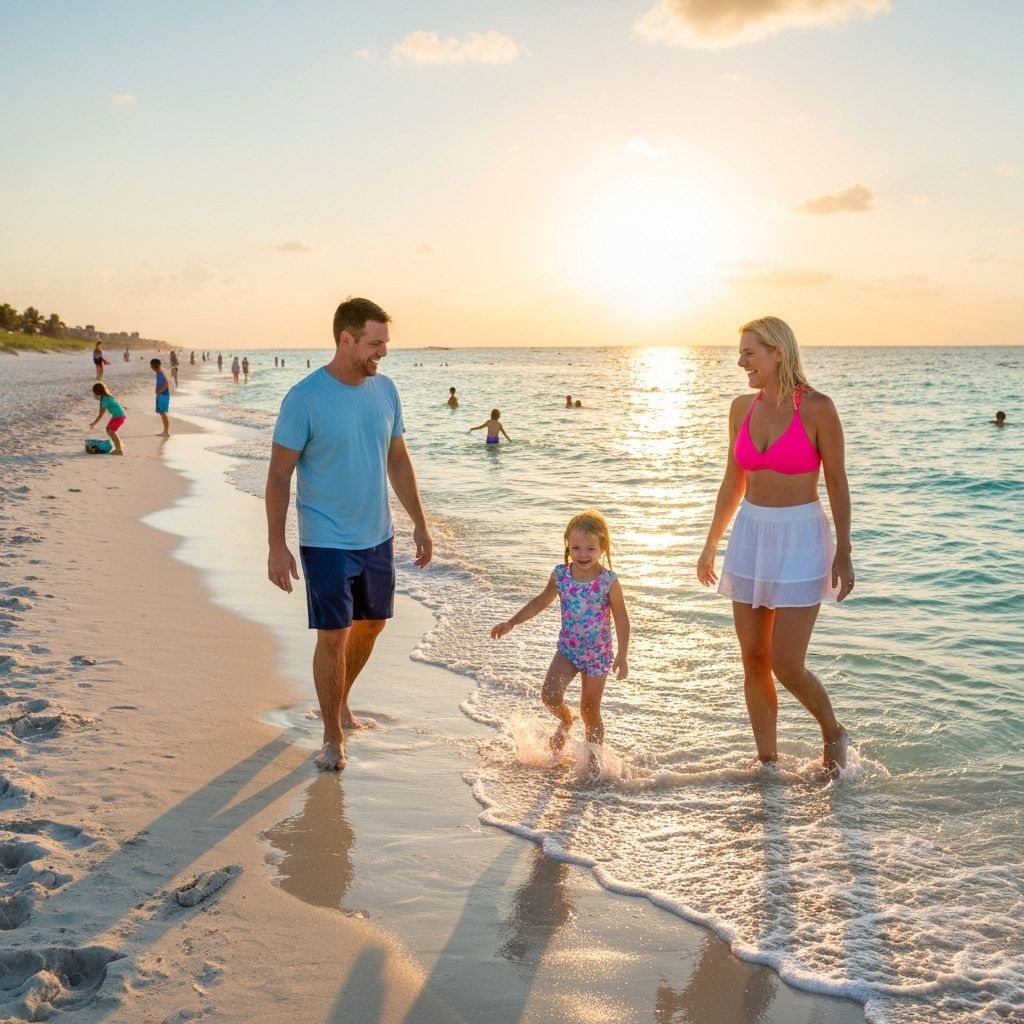 Happy family at beach